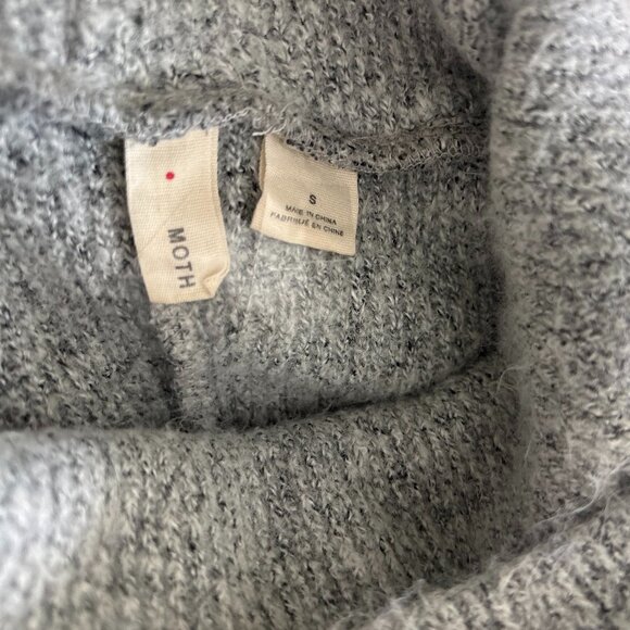 ANTHROPOLOGIE MOTH Grey Wool Blend Eira Turtleneck Sweater Dress SIZE SM - Picture 3 of 5